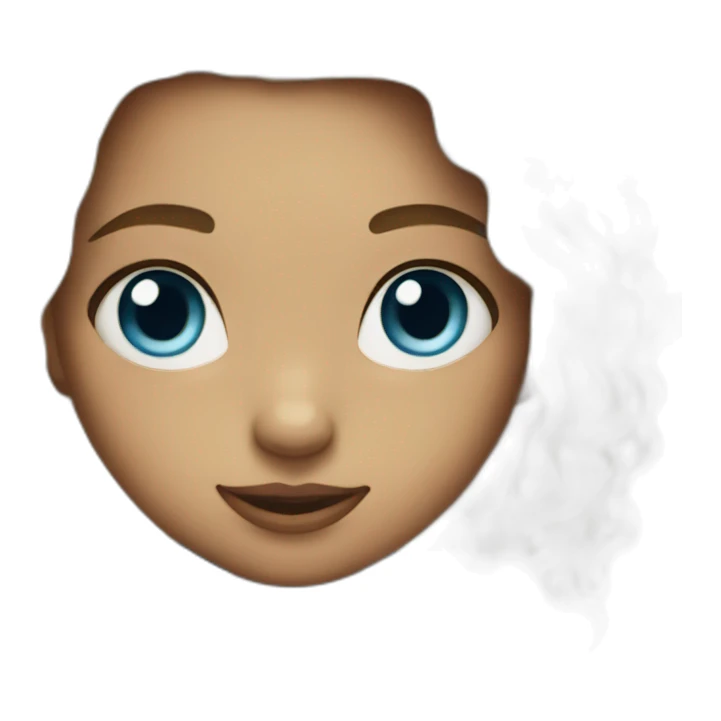 Girl hair and blues eyes sticker