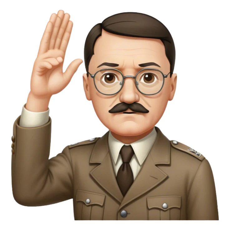 Adolf hitler  add glasses and make the mustache only under his nose and add an arm sextedned away from the body   sticker