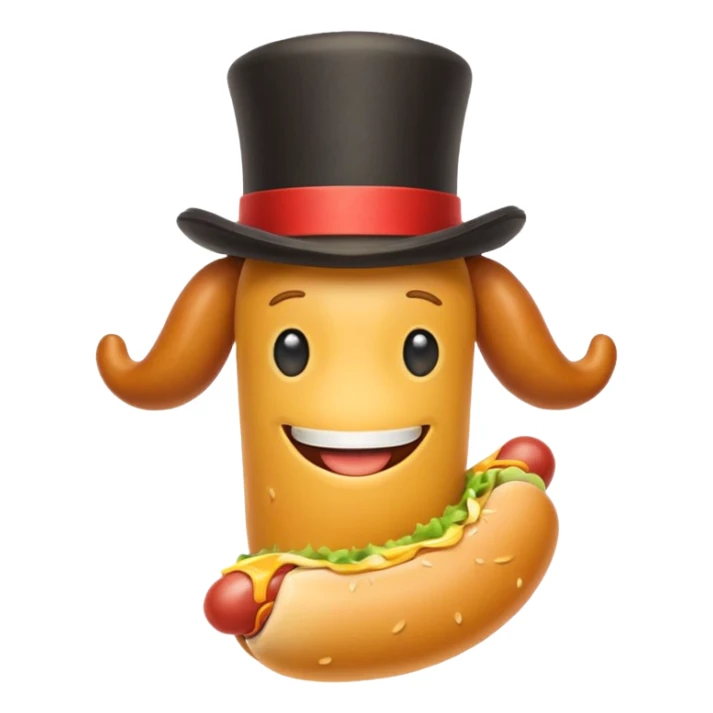 hotdog in a tophat sticker