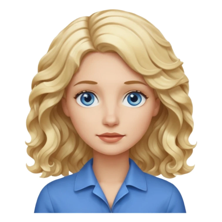 Blonde avec yeux bleus qui est architecte , cheveux ondulés , Sans lunettes  sticker