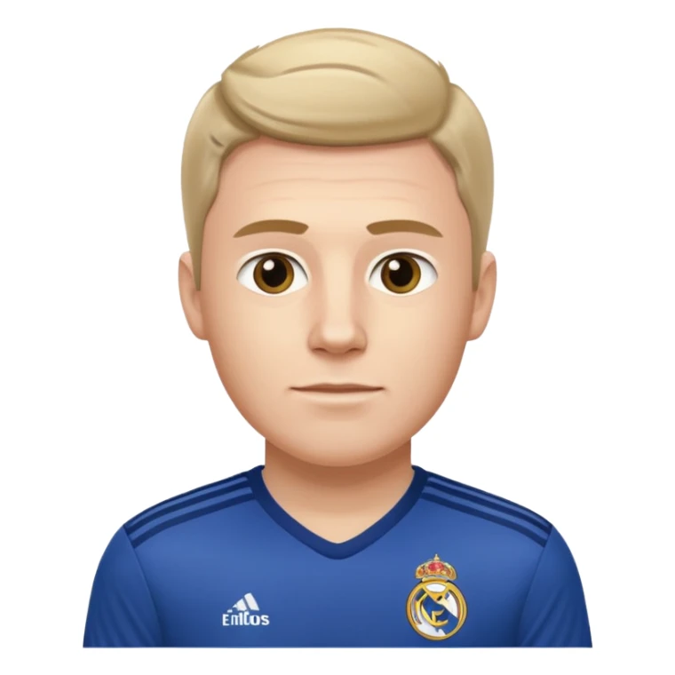 White Male wearing Real Madrid jersey sticker