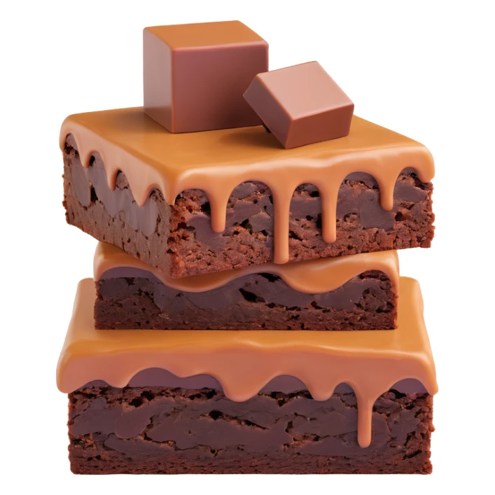chocolate brownie with fudge sticker
