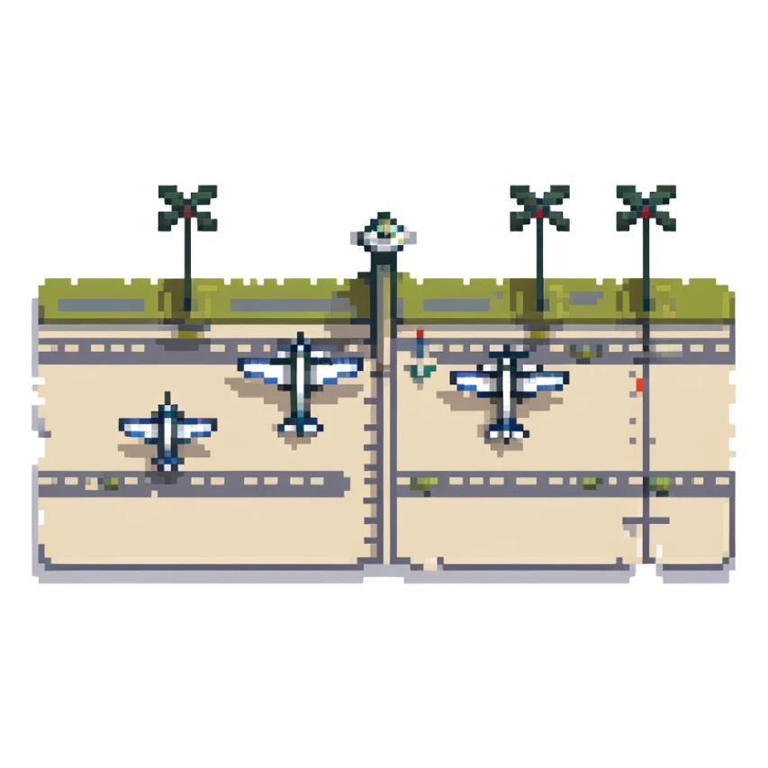 mosquito airport with tiny runways and mosquito planes sticker