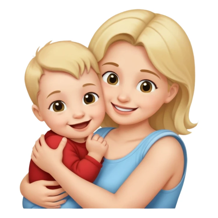 cute baby biting his mother's arm sticker