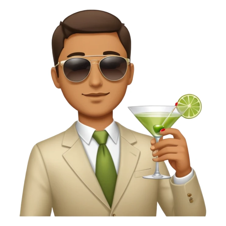 Man in sunglasses holding a martini  sticker