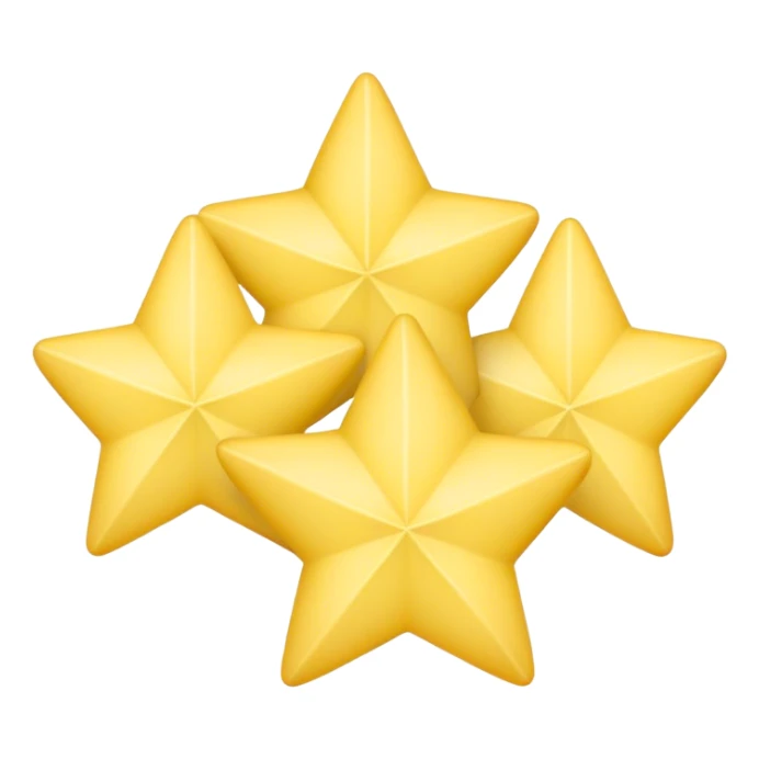 3 pastel yellow stars of different sizes sticker