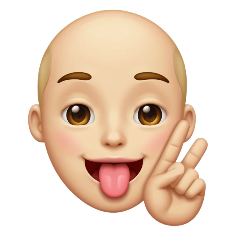 winking tongue out with “call me hand” emojis sticker
