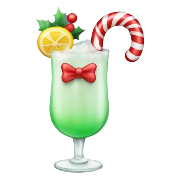 christmas cocktail with a candy cane and a bow on the stem  sticker