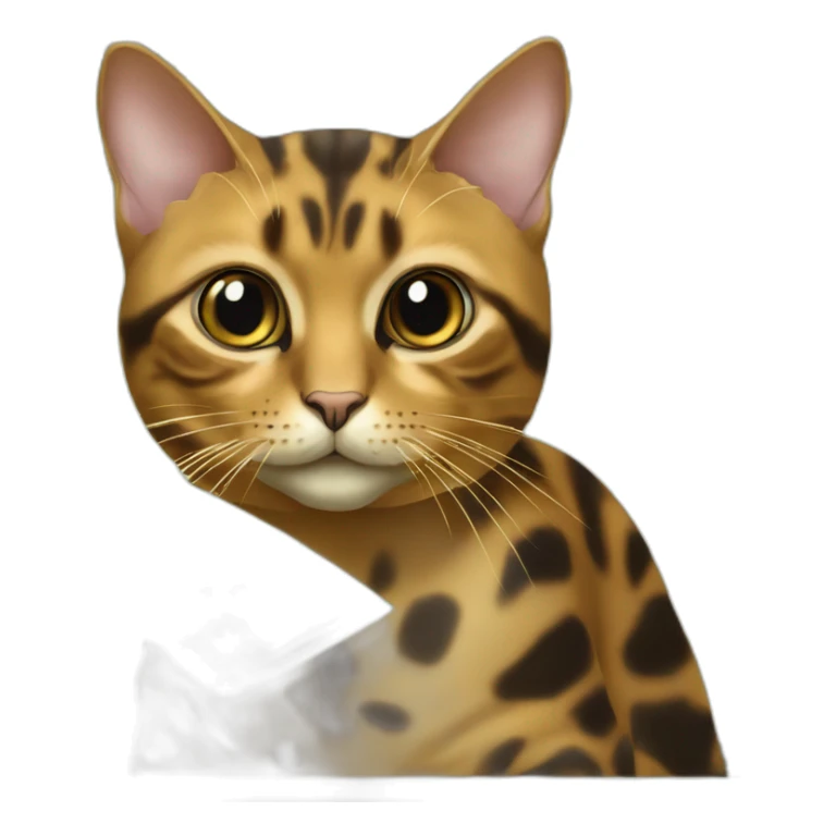 tortoise shell cat with 50 euro bill in her mouth sticker