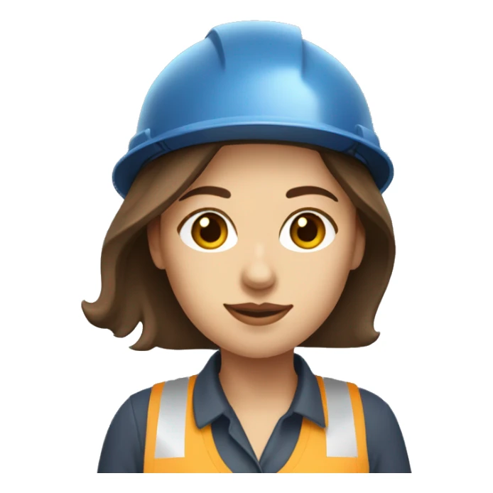 woman profession architect ,with brown hair and brown eyes, holding blueprints  sticker