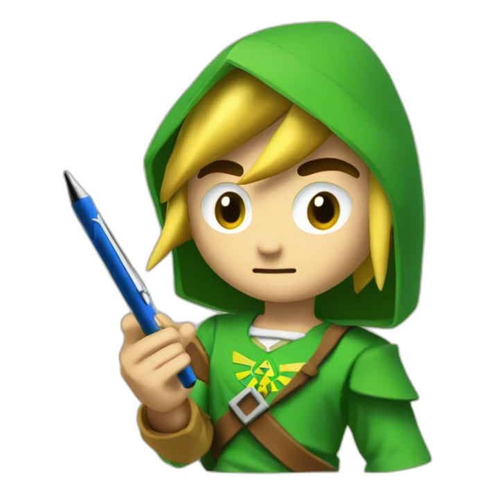 Link writing with pen (The Legend of Zelda) sticker