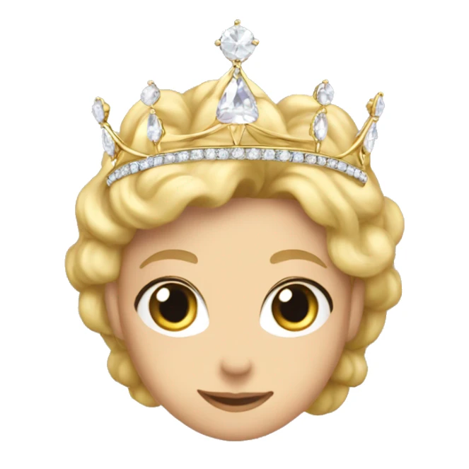 dainty british diamond tiara gold sticker