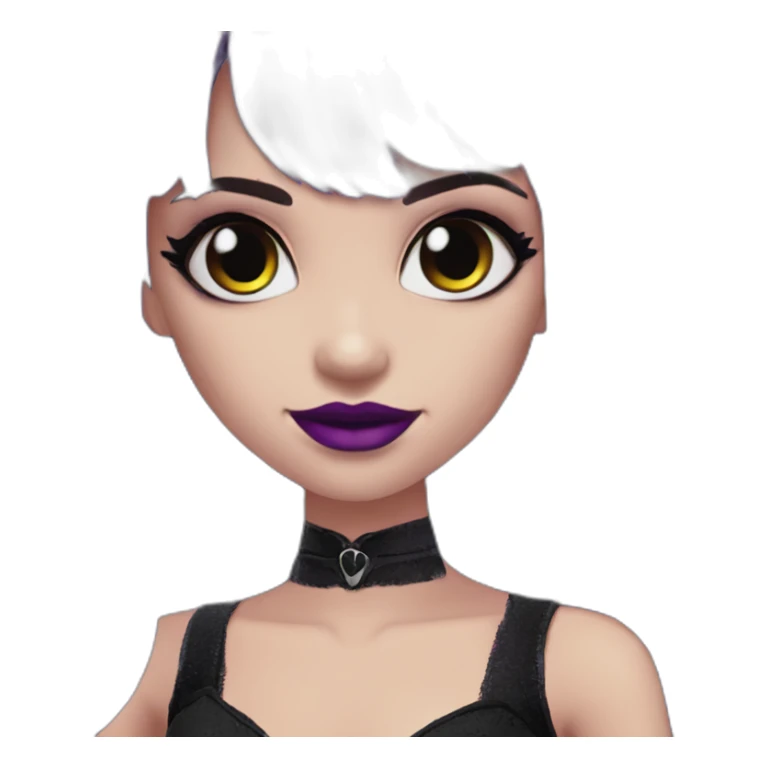 Elissabat-vampire-monsterhigh-goth-romantic-bangs-hair-purple-black sticker
