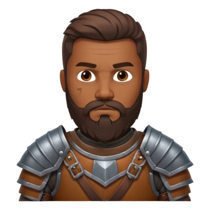 portrait of warrior man with brown skin, beard sticker