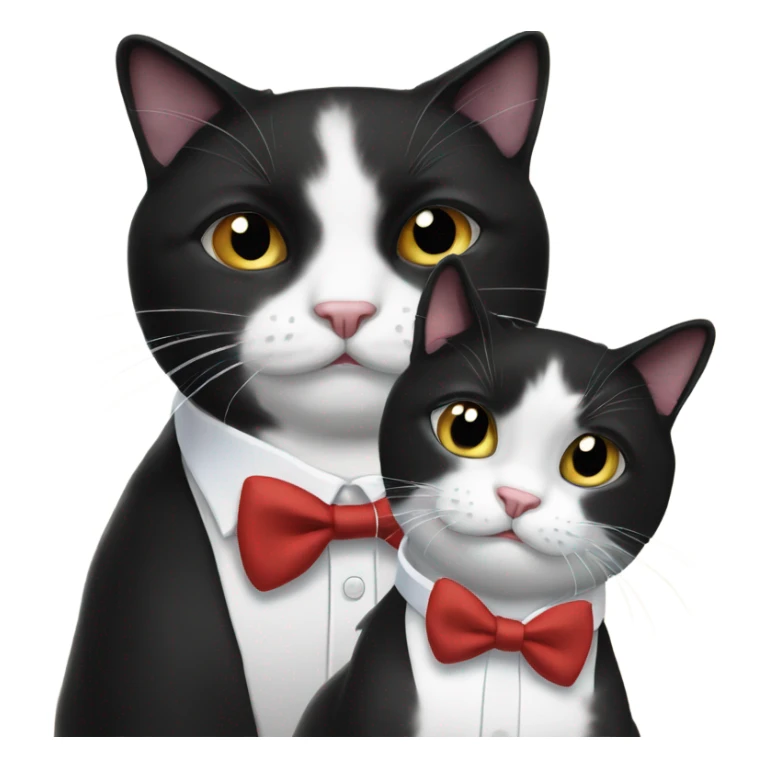 3 different black and white tuxedo cats sticker