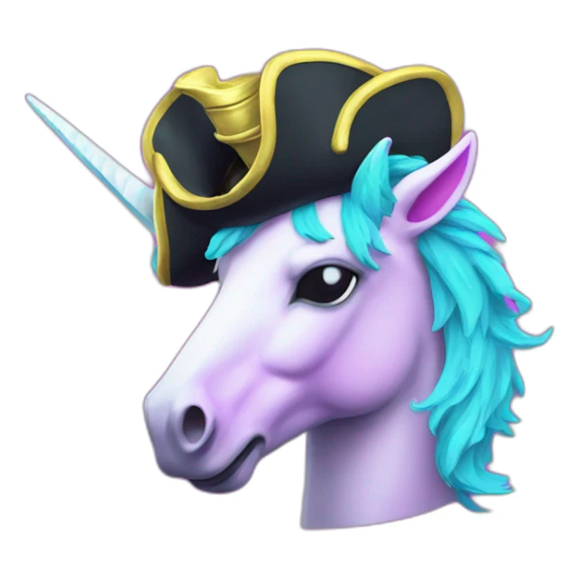 pirate neon vaporwave unicorn sticker