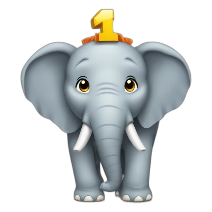 Elephant holding a big sign that says #1 Fan sticker