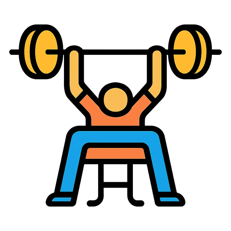 a sportman doing a bench press sticker