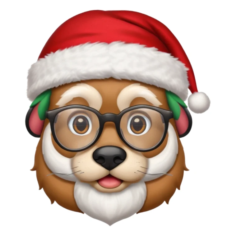 Animal santa cap and glasses 
 sticker