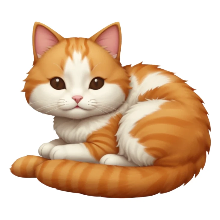 ginger and white small cat eyes closed lying down in funny position sticker