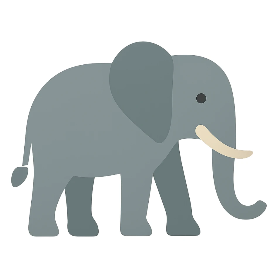 Flat design style elephant sticker
