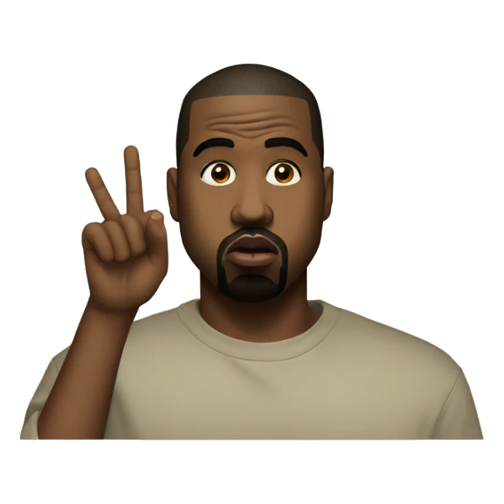 Kanye west with one finger on his mouth shushing  sticker