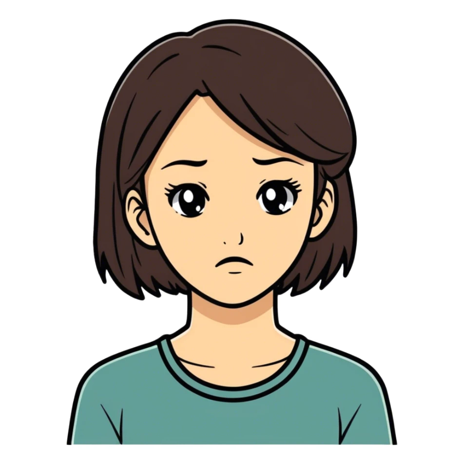 A brunette girl disgusted at her bf  sticker