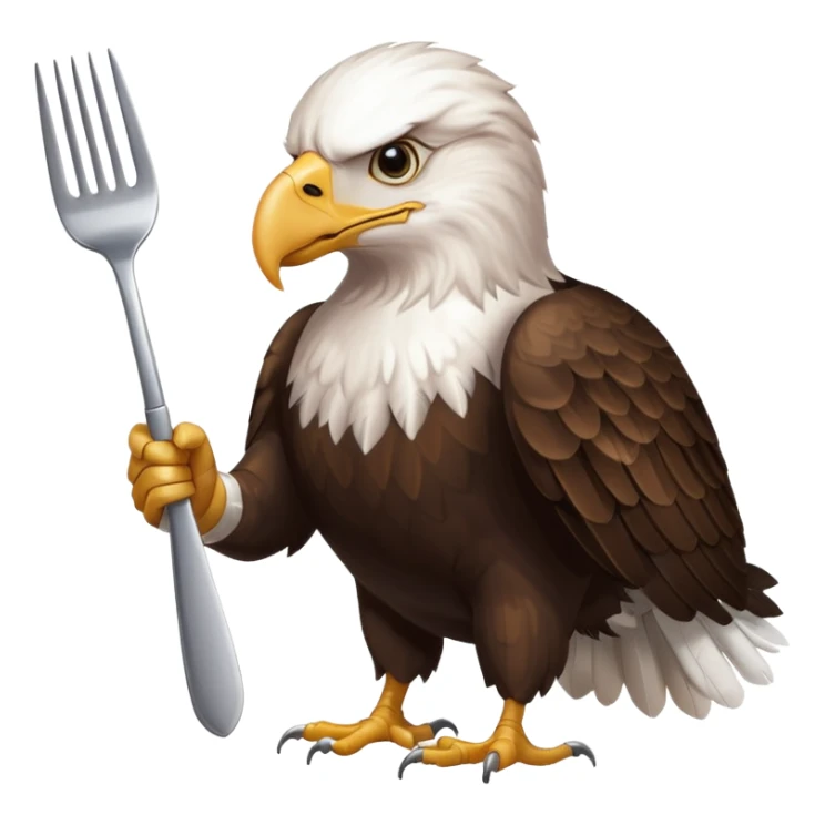 Aquila calva con forchetta sticker