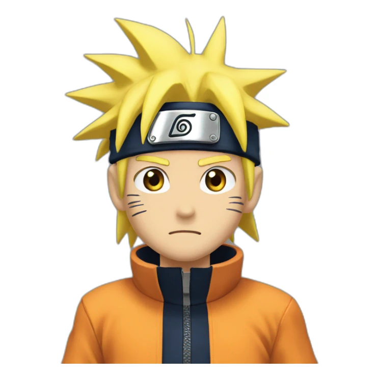 Naruto with hands behind his head looking in corner emoji sticker