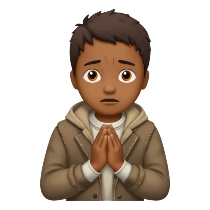 Emoji in which a small man begging sticker