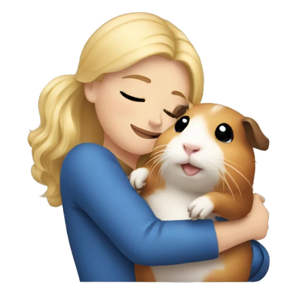 Blonde Woman hugging a guineapig sticker