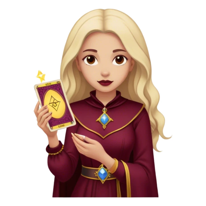 girl reading tarot Burgundy sticker
