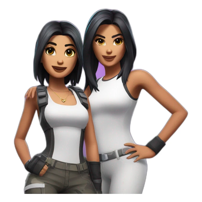 Kylie and Kendal kardashian in Fortnite sticker