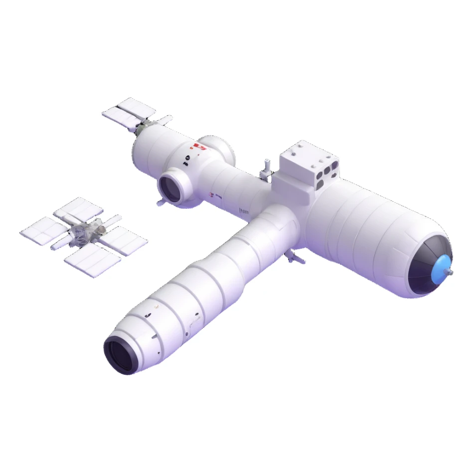 Tiangong orbital station floating in space sticker