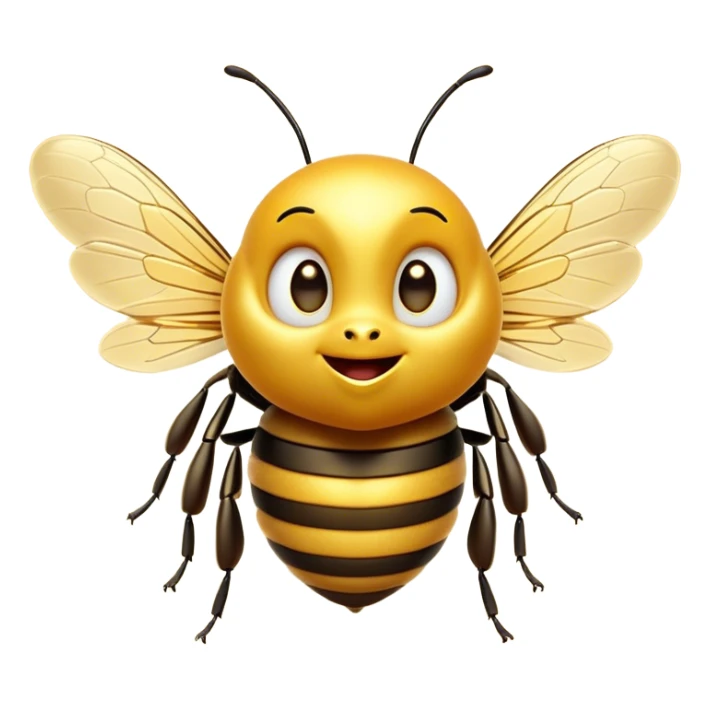 Cinematic Cheeky Bee Portrait Emoji, Head tilted dramatically with an exaggeratedly shocked expression, featuring a small, fuzzy body with wide, comically expressive eyes full of playful disbelief and animated, fluttering wings, Simplified yet hilariously expressive features, highly detailed, glowing with a slightly sassy golden glow, high shine, dramatic yet playful, stylized with an air of cheeky honey mischief, soft glowing outline, capturing the essence of a meme-worthy bee that looks ready to buzz its way into viral fame! sticker