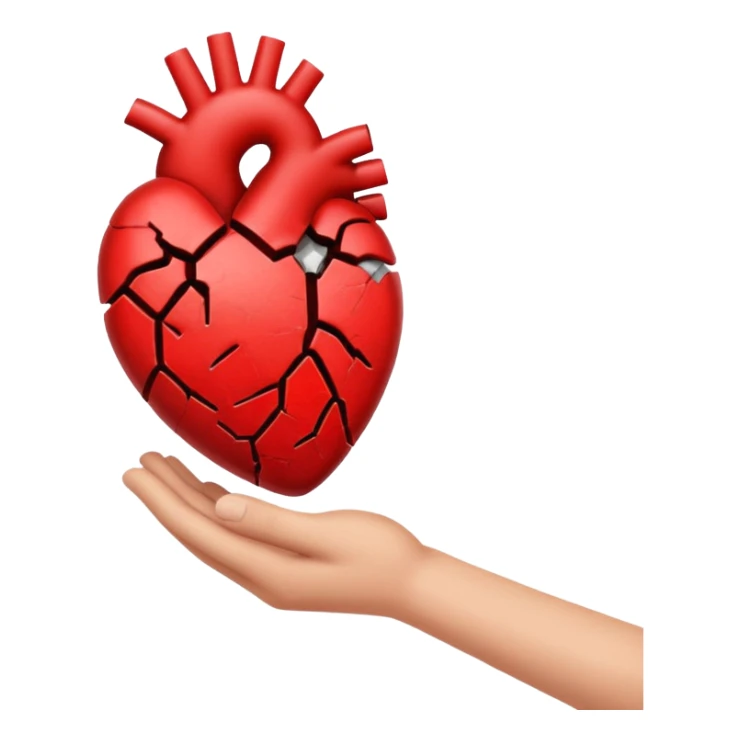 Broken heart emoji holding it in my hand sticker