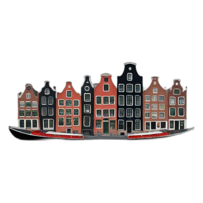 amsterdam-canals-with-a-boat-and-canal-houses sticker