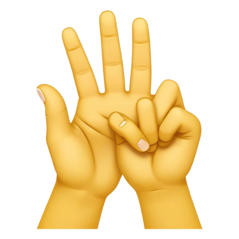 two yellow hands facing with crossed fingers in "S" shape sticker