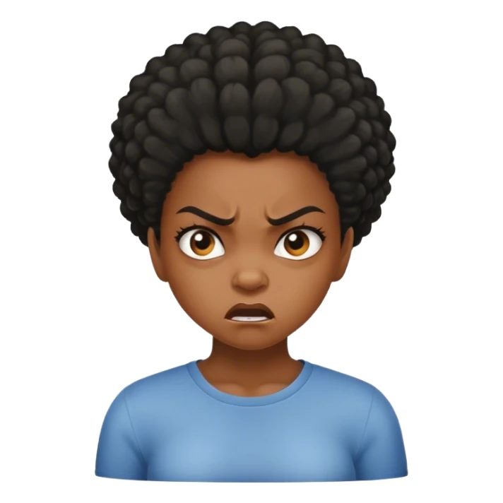 Angry black girl with hair  sticker