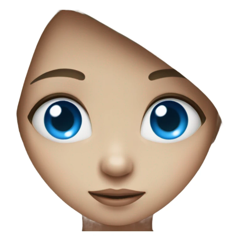 Shy girl with heart eyes blue sticker