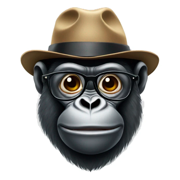 gorilla with glasses and a hat who knows about marketing sticker