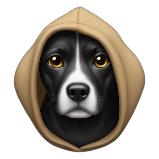 Dog wearing black hoodie  sticker