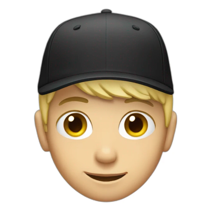 boy blonde with rays in his eyes and black cap sticker