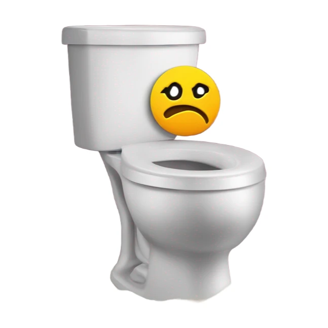 Skibidi toilet next to dust holding baby gronk sticker