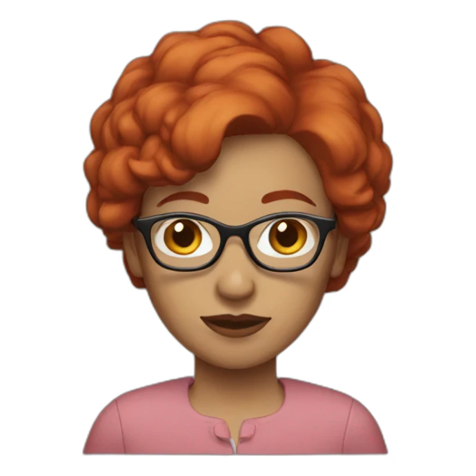 woman short red hair with glasses sticker