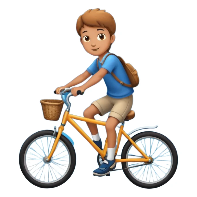 Biy riding bike in sky with moon behind him sticker