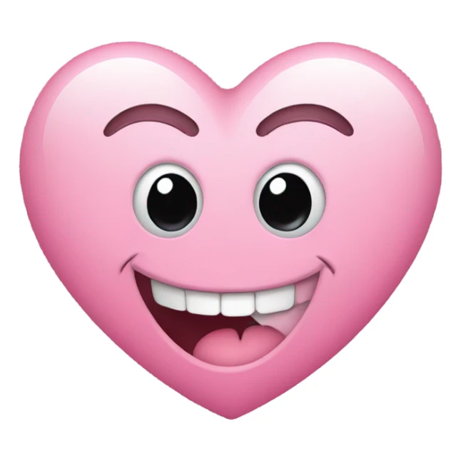 Pink Smiley Face Emoji with Heart Eyes sticker