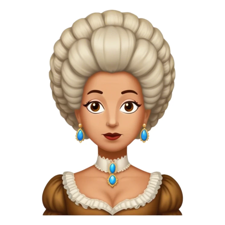 queen charlotte bridgerton with crazy wig brownish old sticker