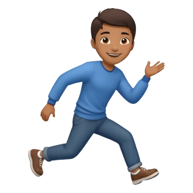 asian man tripping on sidewalk with heart eyes sticker