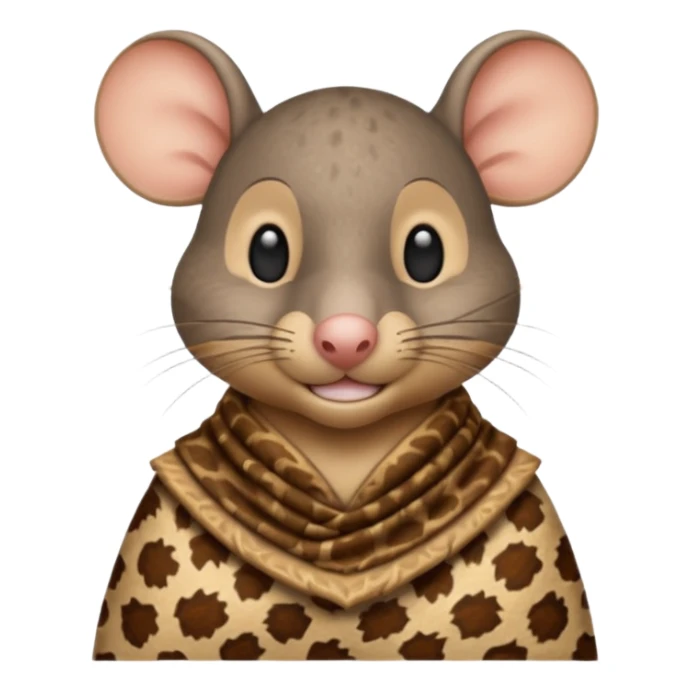 a jerry mouse wearing ancient animal skin cloth, half body, icon sticker